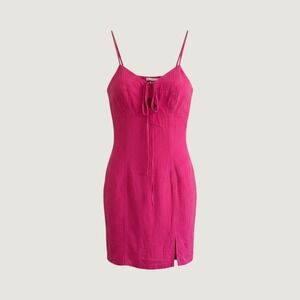 Bar III Cutout Tie-Front Mini Dress Size S Hot Pink Barbiecore Y2K Summer